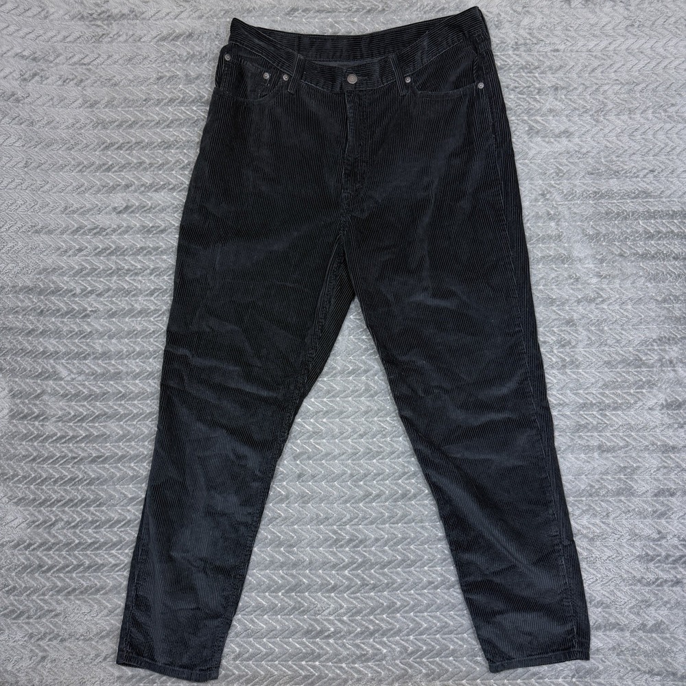 Levis Mens Black Corduroy Straight Leg Pants 32x29 5-Pocket Classic Casual